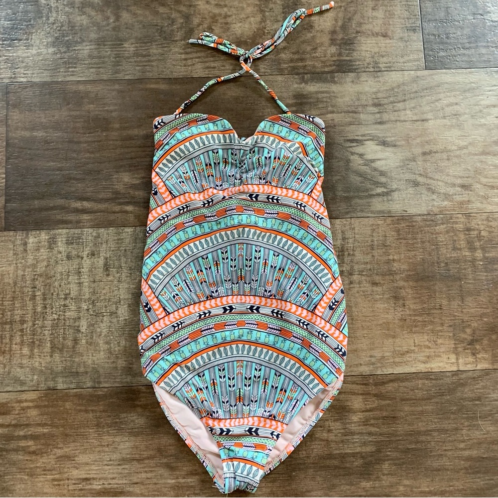 Mara Hoffman tropical tribal one piece removable strap - Picture 1 of 5
